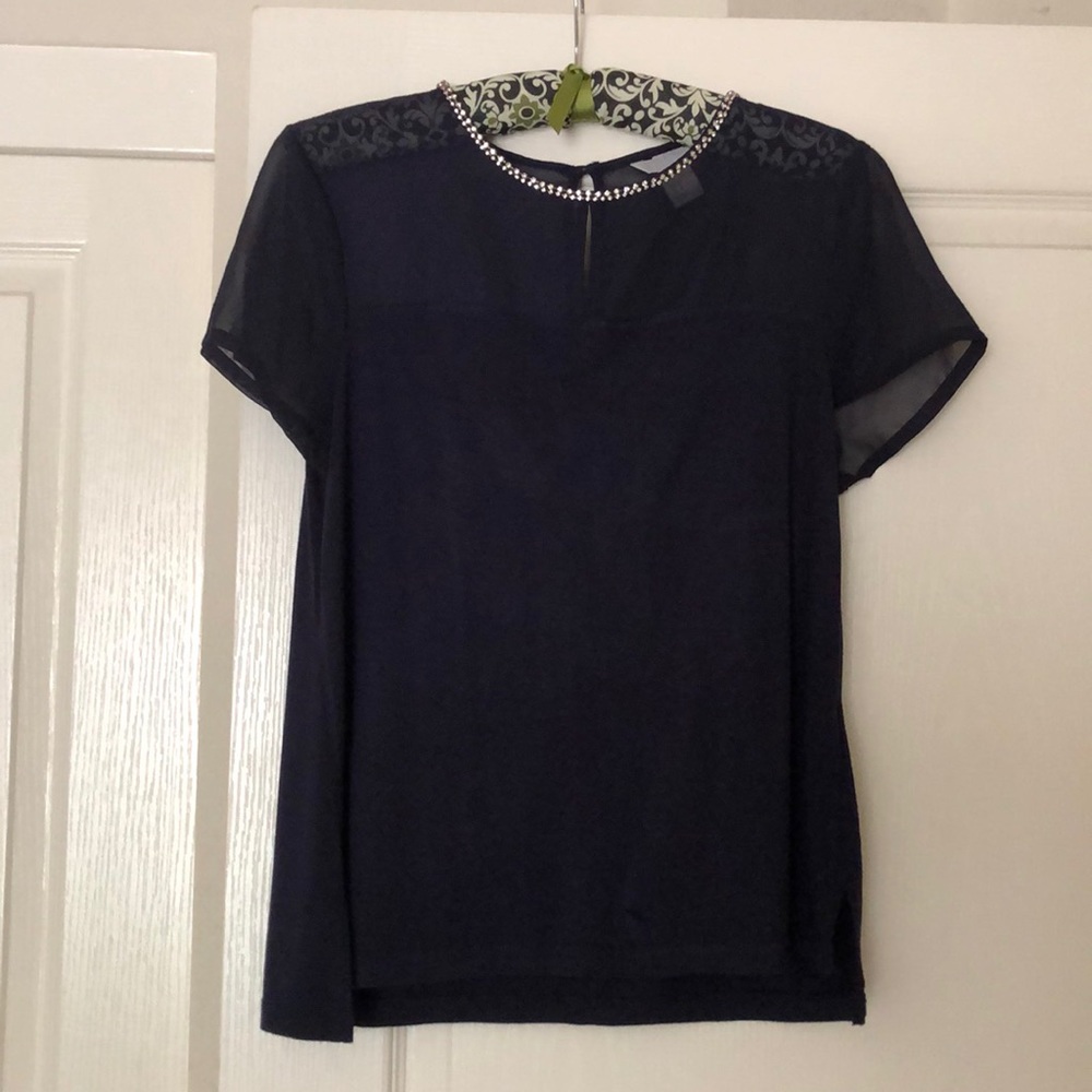 H&M top in blue.